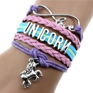 Hand crafted, horse shaped unicorn stackable bracelet